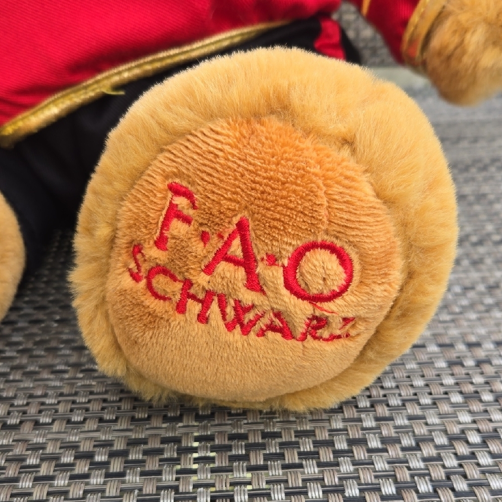 FAO Schwarz Royal Guard Teddy Bear - Red and Black - Picture 3 of 7